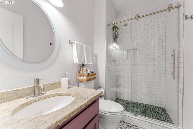 11769 SW 129th Pl, Tigard, OR 97223 - bathroom with toilet, a shower stall, and vanity