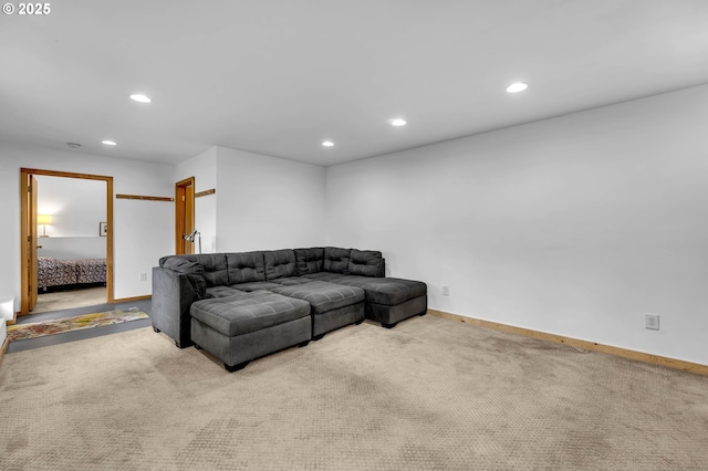 154 NE Tari Ln, Stevenson, WA 98648 - carpeted living area featuring recessed lighting and baseboards