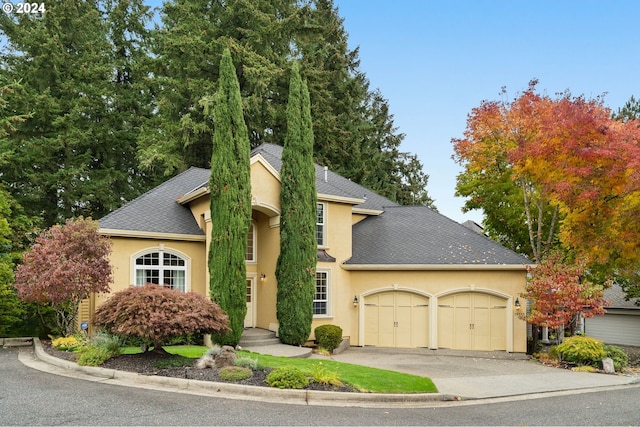 view of front facade with a garage