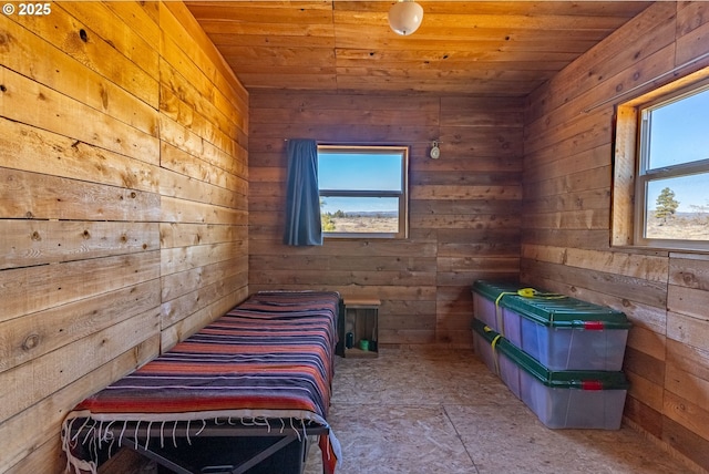 bedroom featuring wood ceiling