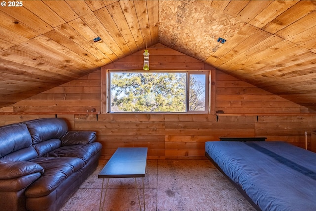 76 Big Springs Rd, Goldendale, WA 98620 - bedroom with wooden walls, wood ceiling, and vaulted ceiling