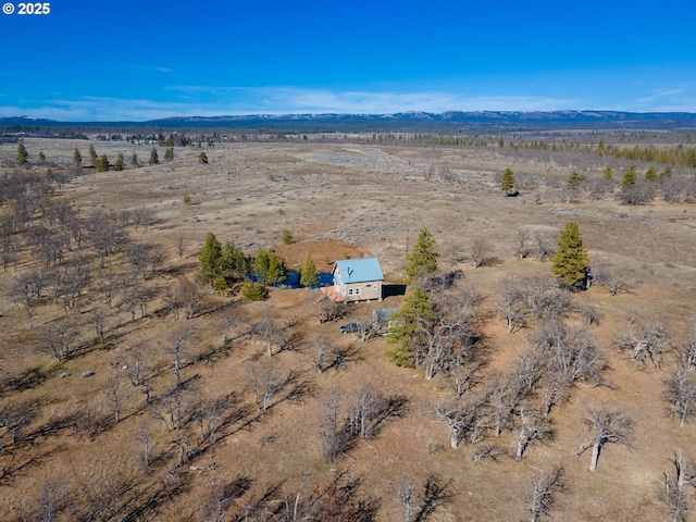 birds eye view of property featuring a rural view and a mountain view