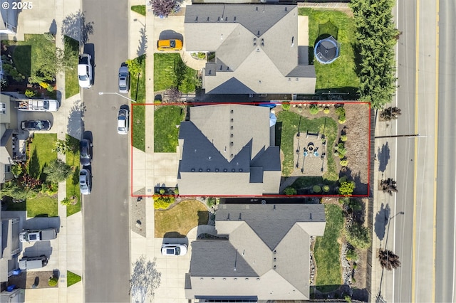 2085 Equestrian Loop S, Salem, OR 97302 - aerial perspective of suburban area featuring property boundaries highlighted