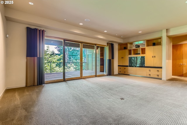 17907 SW Cicero Ct, Beaverton, OR 97007 - unfurnished living room featuring carpet flooring and recessed lighting