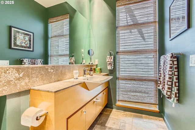 17907 SW Cicero Ct, Beaverton, OR 97007 - bathroom with vanity and stone tile flooring