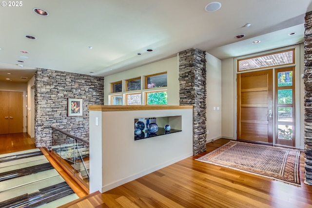 17907 SW Cicero Ct, Beaverton, OR 97007 - entrance foyer with wood finished floors and recessed lighting