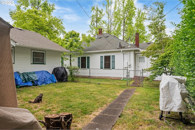 406 8th St, Springfield, OR 97477 - rear view of property featuring a gate and a chimney
