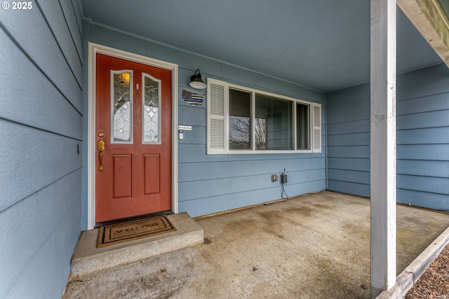 view of doorway to property