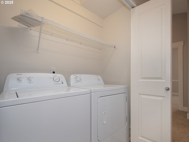 15320 SW Jasper Ln, Beaverton, OR 97007 - laundry area featuring washer and dryer and carpet floors