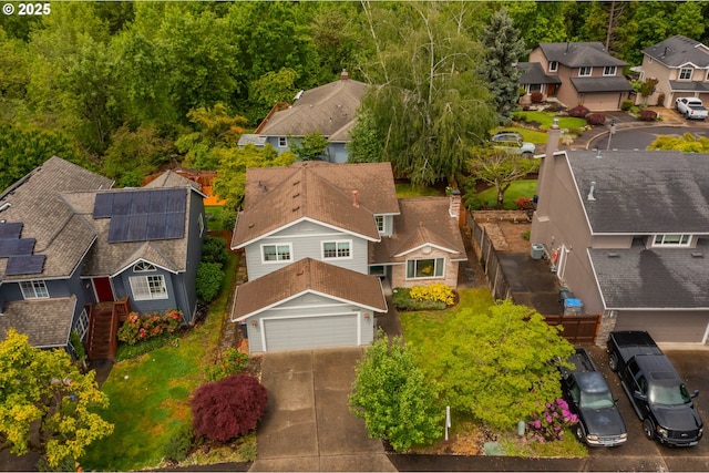aerial view of residential area