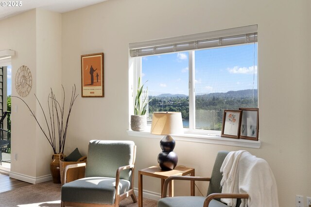 sitting room with baseboards