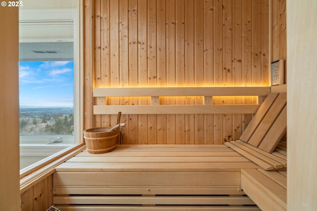 view of sauna