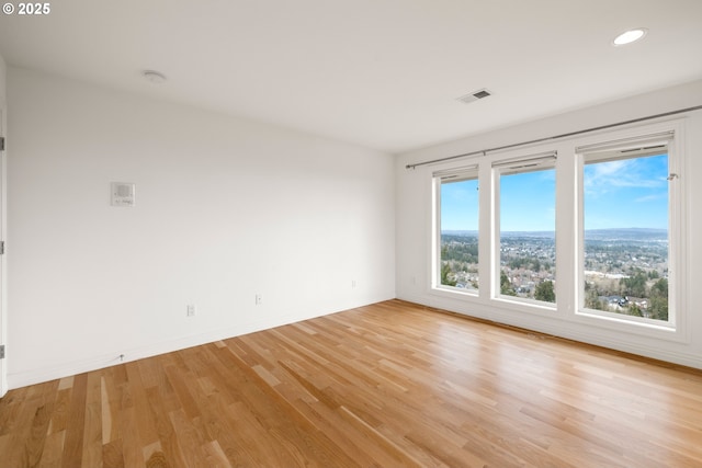 empty room featuring light wood-type flooring