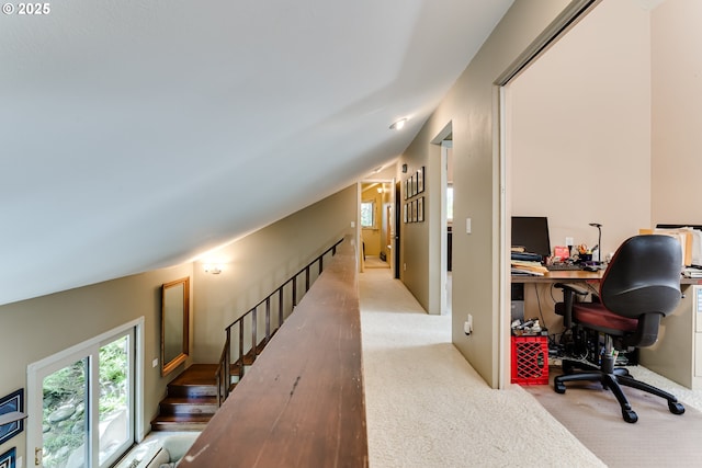 office with light colored carpet