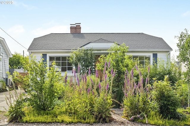 3737 NE 74th Ave, Portland, OR 97213 - rear view of property with a chimney, cooling unit, and a shingled roof