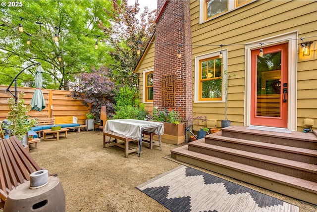 view of patio / terrace with fence