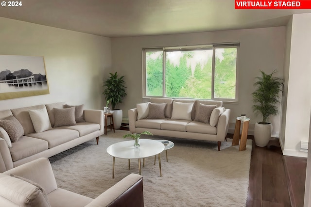 living room featuring hardwood / wood-style flooring