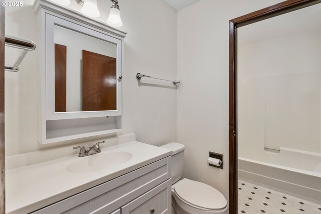 12062 SW Conestoga Dr, Beaverton, OR 97008 - full bath with toilet, vanity, a shower, and tile patterned floors