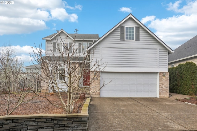 view of front of house with a garage