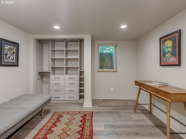 6310 NE 31st Ave Unit A, And B, Portland, OR 97211 - bedroom featuring light wood-type flooring, recessed lighting, and baseboards