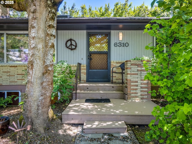 6310 NE 31st Ave Unit A, And B, Portland, OR 97211 - doorway to property with brick siding