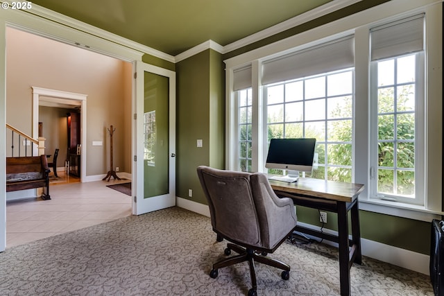 83500 Enterprise Rd, Creswell, OR 97426 - tiled office with plenty of natural light and crown molding