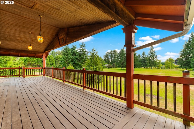 4311 NW 419th St, Woodland, WA 98674 - wooden deck with a lawn and view of scattered trees