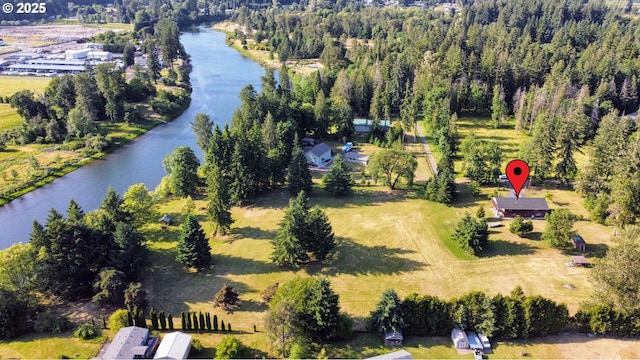 4311 NW 419th St, Woodland, WA 98674 - aerial overview of property's location with a large body of water