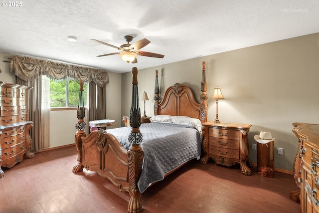 7375 SW 185th Ave, Beaverton, OR 97007 - bedroom featuring wood finished floors, ceiling fan, and a textured ceiling