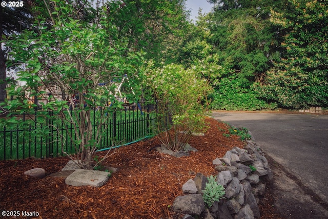 view of yard with fence