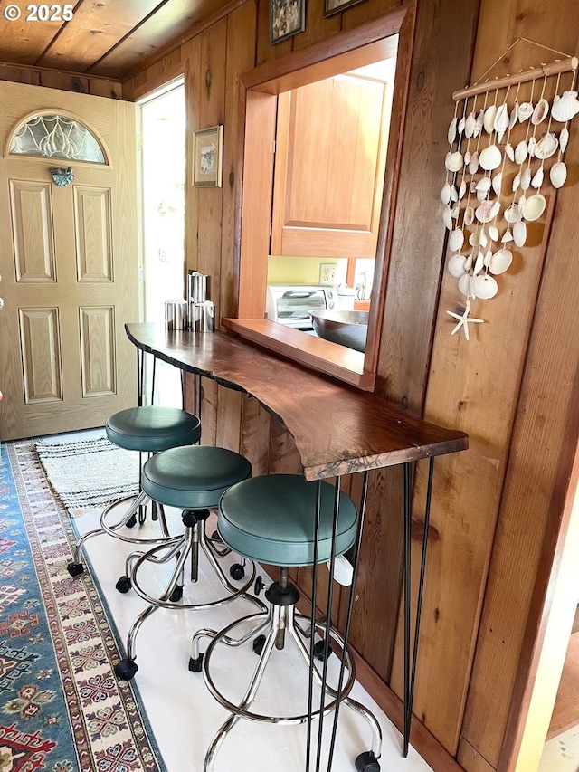 554 N Beacon St, Rockaway Beach, OR 97136 - dining room with wood walls
