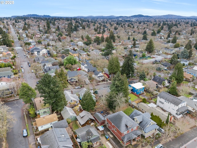 bird's eye view featuring a mountain view