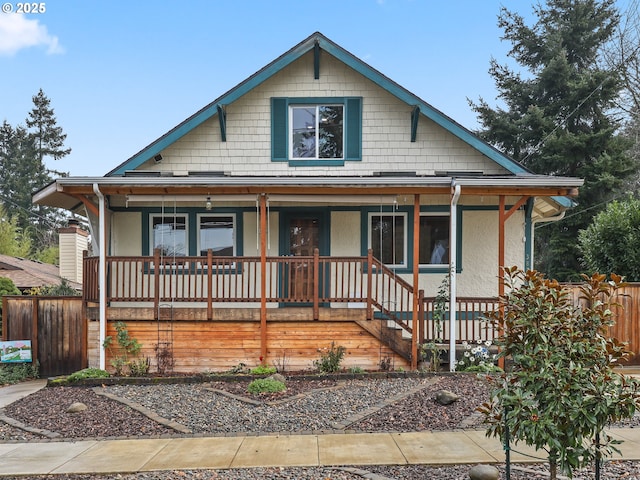 bungalow-style home featuring a porch