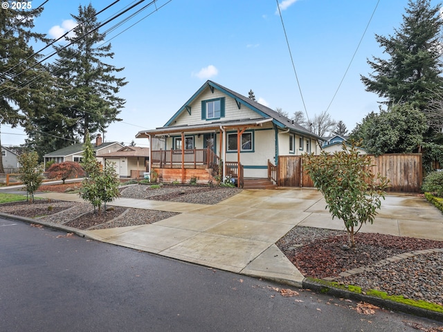 bungalow-style home with covered porch