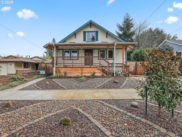 view of front of property with a porch