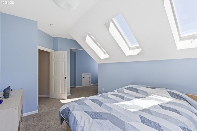 1221 SW Forest Meadows Way, Lake Oswego, OR 97034 - carpeted bedroom featuring a skylight and vaulted ceiling