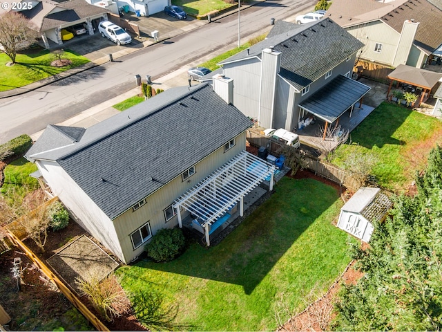 drone / aerial view featuring a residential view