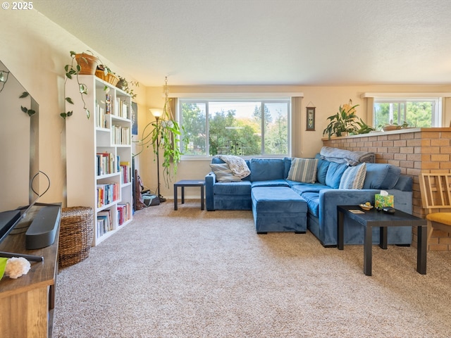2250 NW Highland Dr, Corvallis, OR 97330 - carpeted living room with plenty of natural light and a textured ceiling