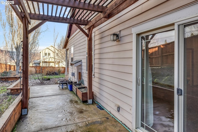 view of patio with a pergola