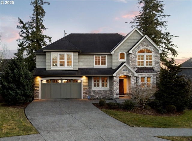 view of front of house featuring a garage