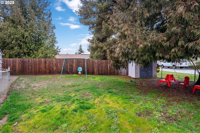 view of yard with fence