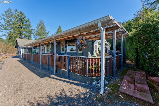 exterior space featuring fence