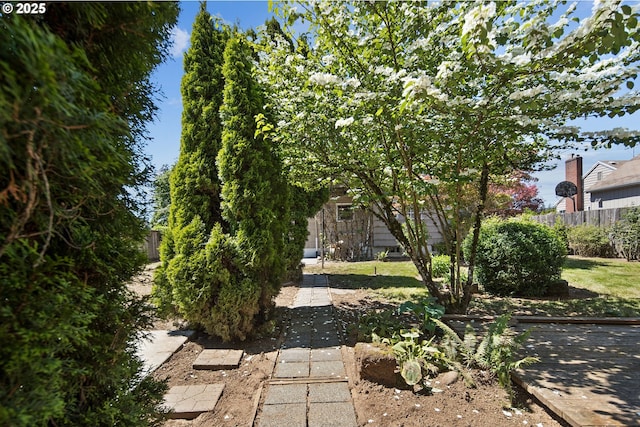 view of yard with fence