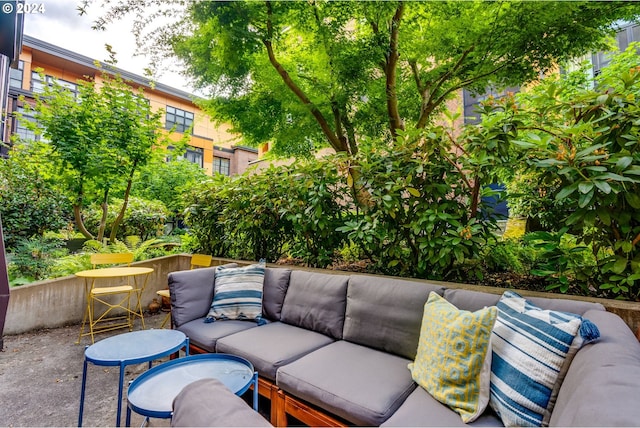 view of patio with an outdoor hangout area