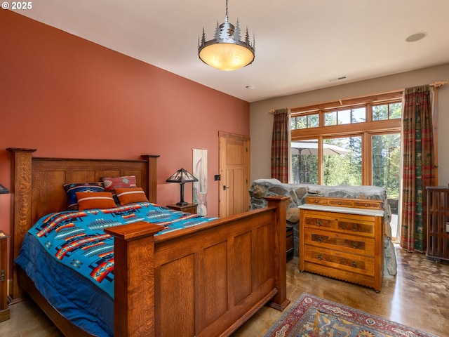 bedroom with visible vents