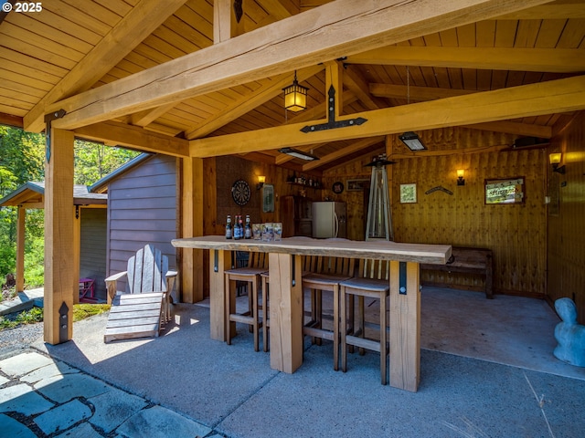 view of patio / terrace with outdoor dry bar