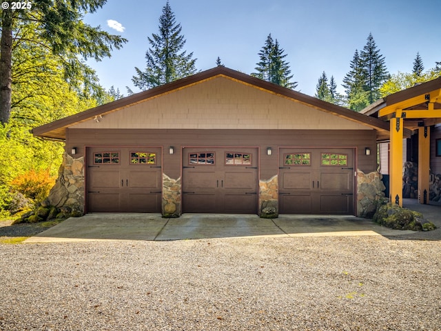 view of garage