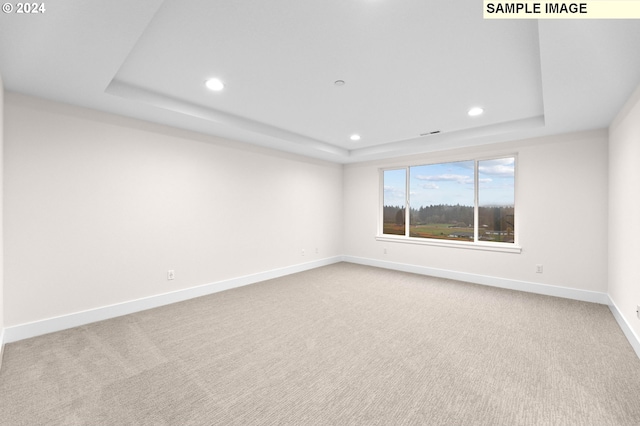 4206 NE 188th St Lot 328, Vancouver, WA 98686 - unfurnished room featuring a tray ceiling, light carpet, baseboards, and recessed lighting