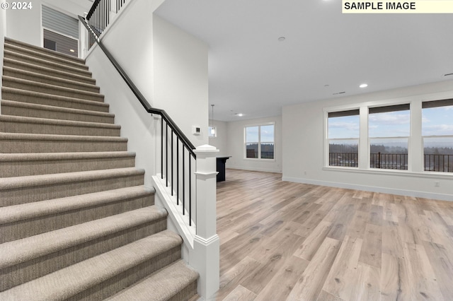 4206 NE 188th St Lot 328, Vancouver, WA 98686 - staircase with wood finished floors, baseboards, and recessed lighting