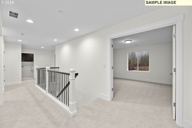 4206 NE 188th St Lot 328, Vancouver, WA 98686 - hall with an upstairs landing, carpet, baseboards, and visible vents